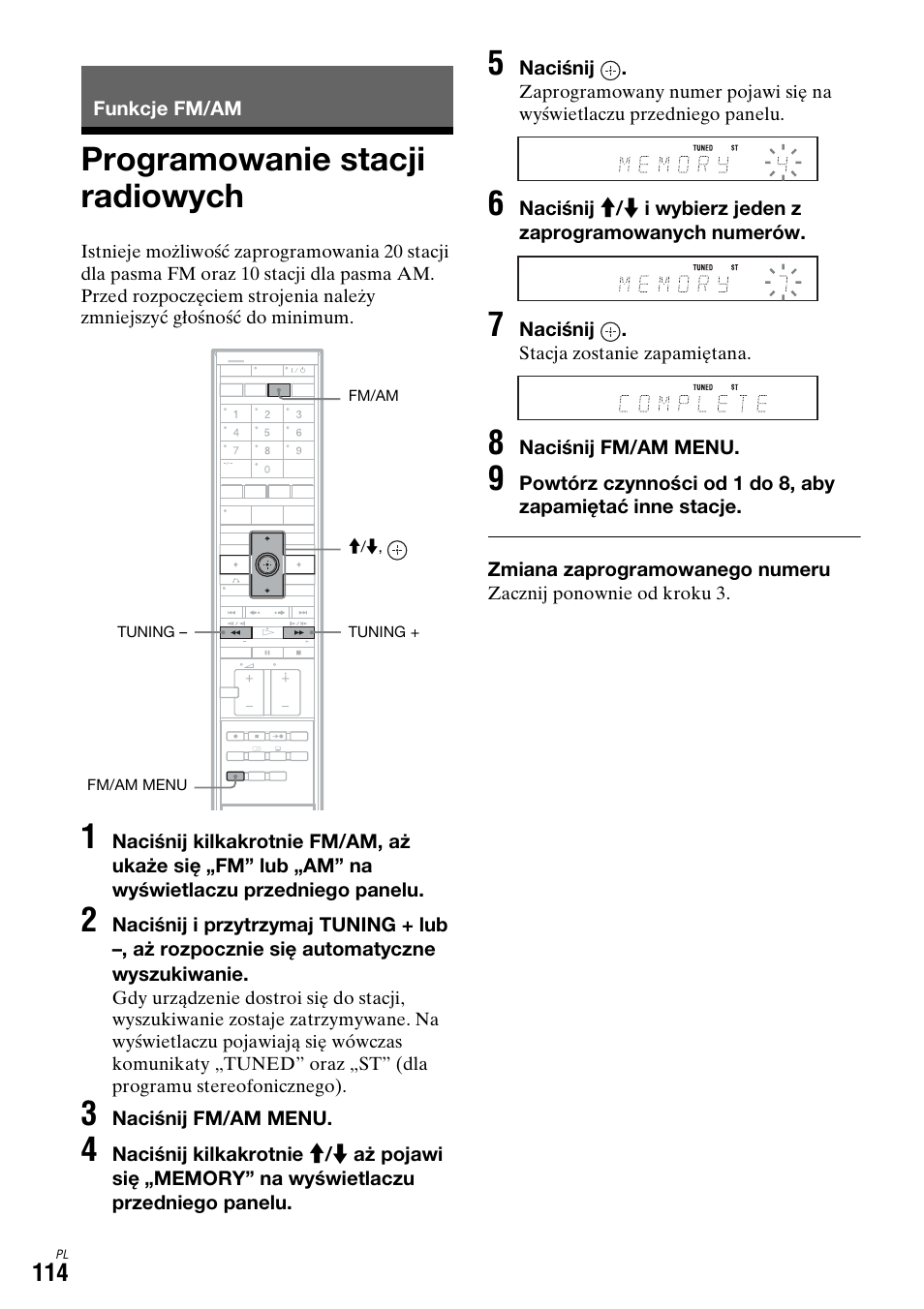 Funkcje fm/am, Programowanie stacji radiowych | Sony DAR-X1R User Manual | Page 574 / 623