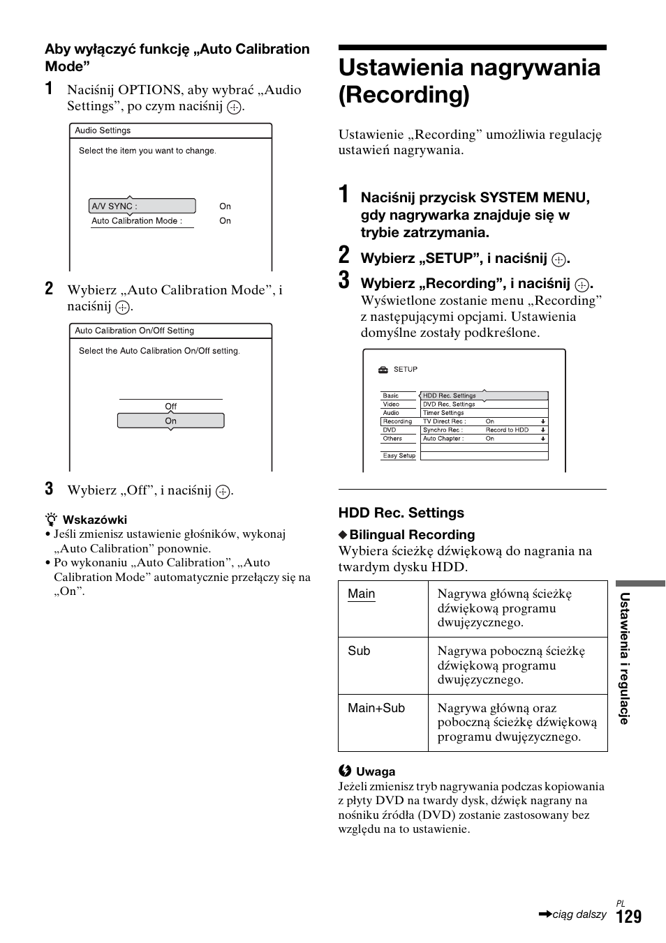 Ustawienia nagrywania (recording) | Sony DAR-X1R User Manual | Page 589 / 623