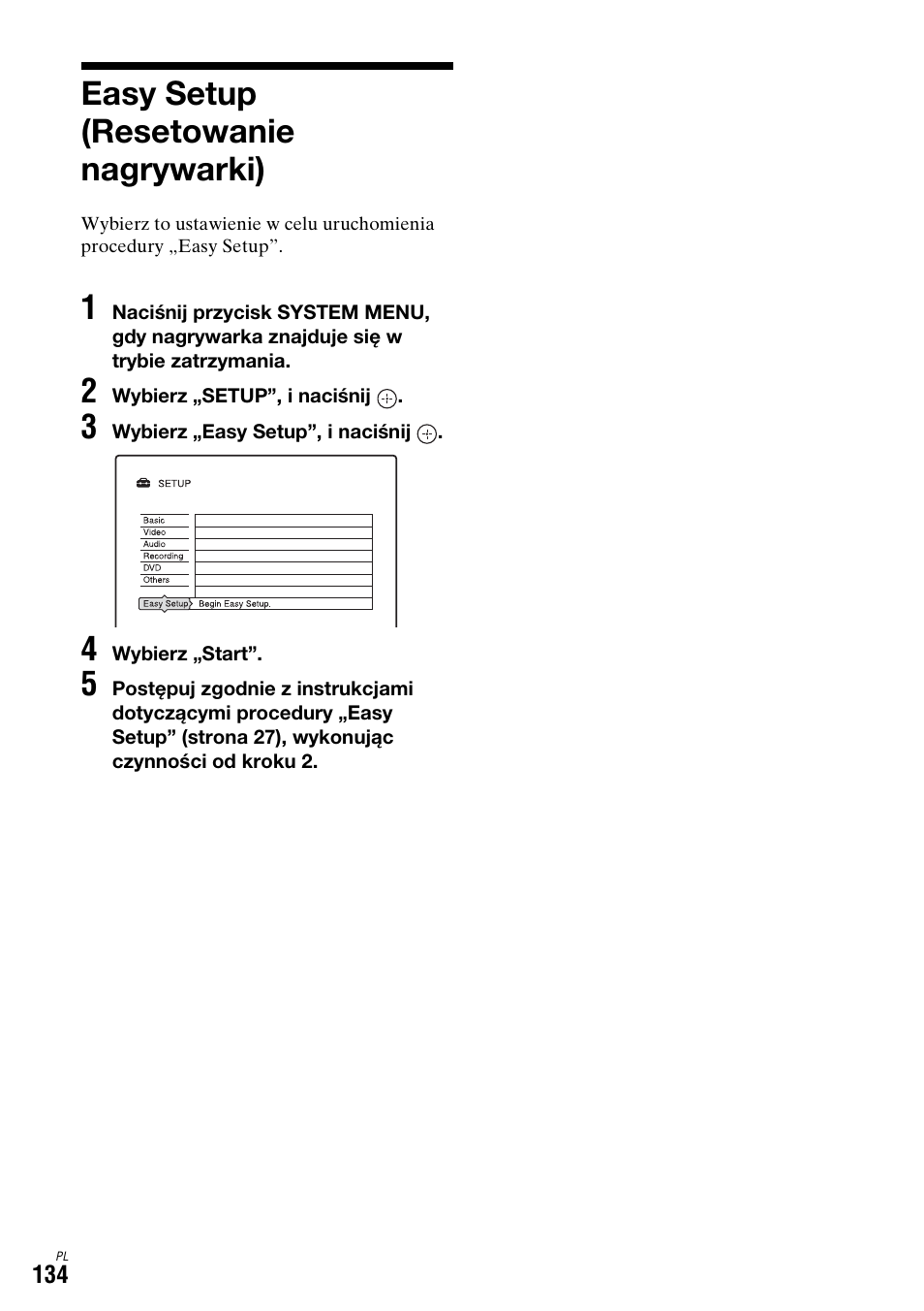 Easy setup (resetowanie nagrywarki) | Sony DAR-X1R User Manual | Page 594 / 623
