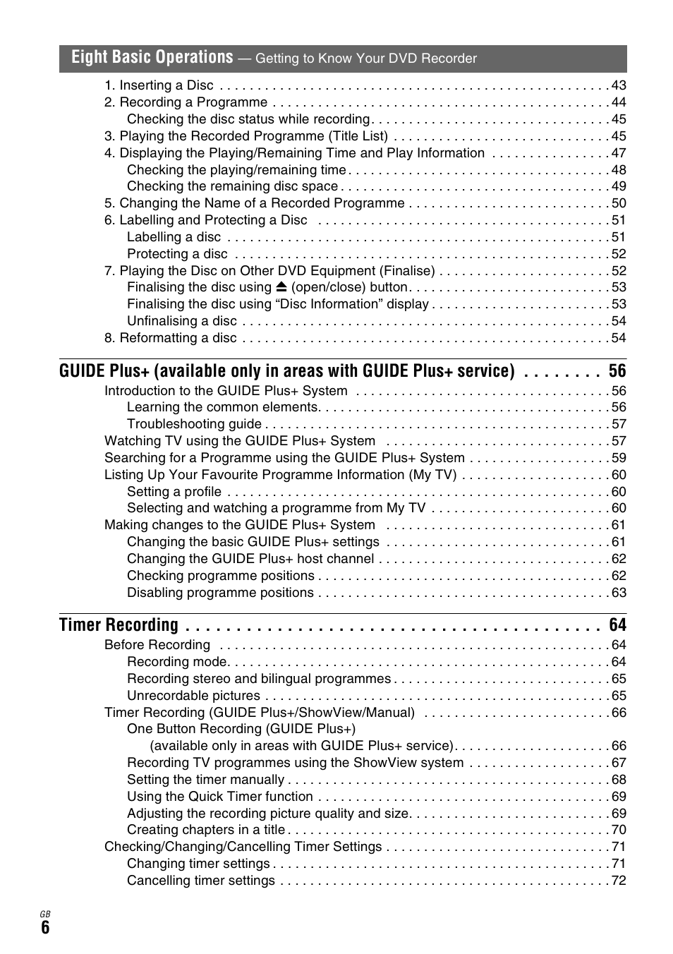 Timer recording, Eight basic operations | Sony DAR-X1R User Manual | Page 6 / 623