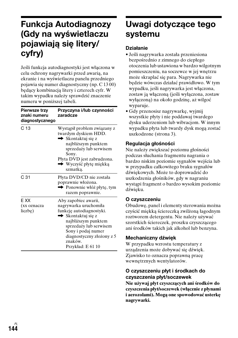 Uwagi dotyczące tego systemu, Stronie 144 | Sony DAR-X1R User Manual | Page 604 / 623