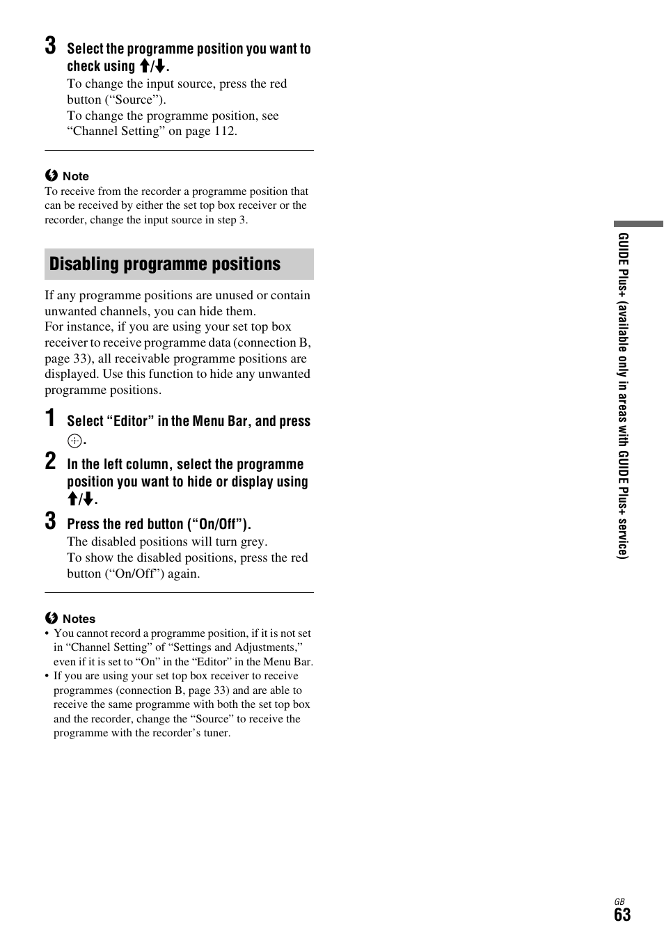 Disabling programme positions | Sony DAR-X1R User Manual | Page 63 / 623