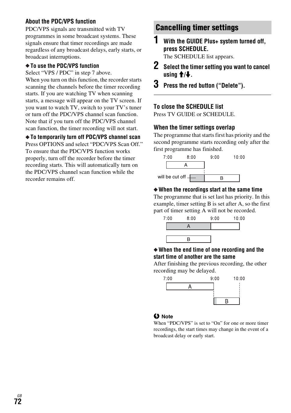 Cancelling timer settings | Sony DAR-X1R User Manual | Page 72 / 623