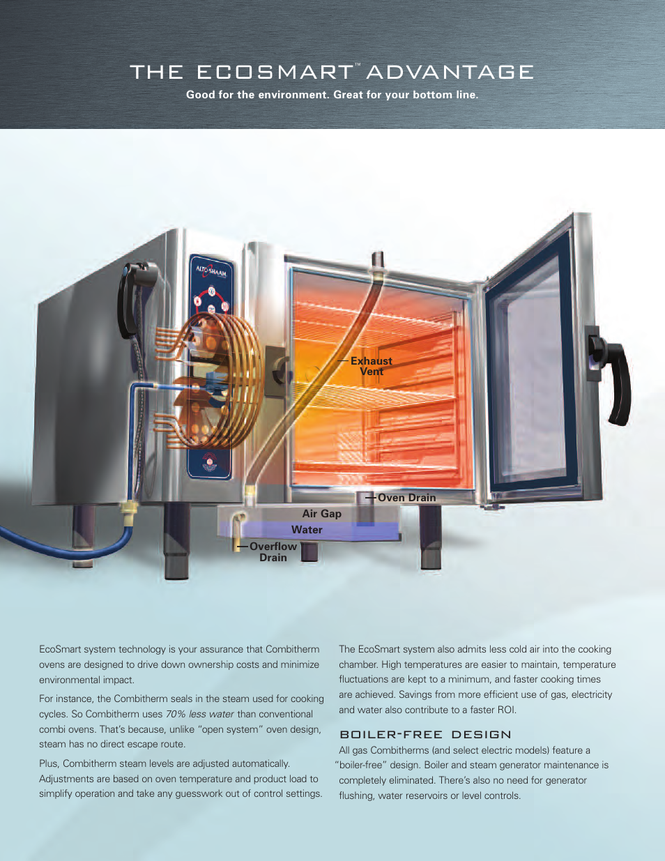 The ecosmart, Advantage, Boiler-free design | Alto-Shaam Combitherm Combi Oven User Manual | Page 4 / 12