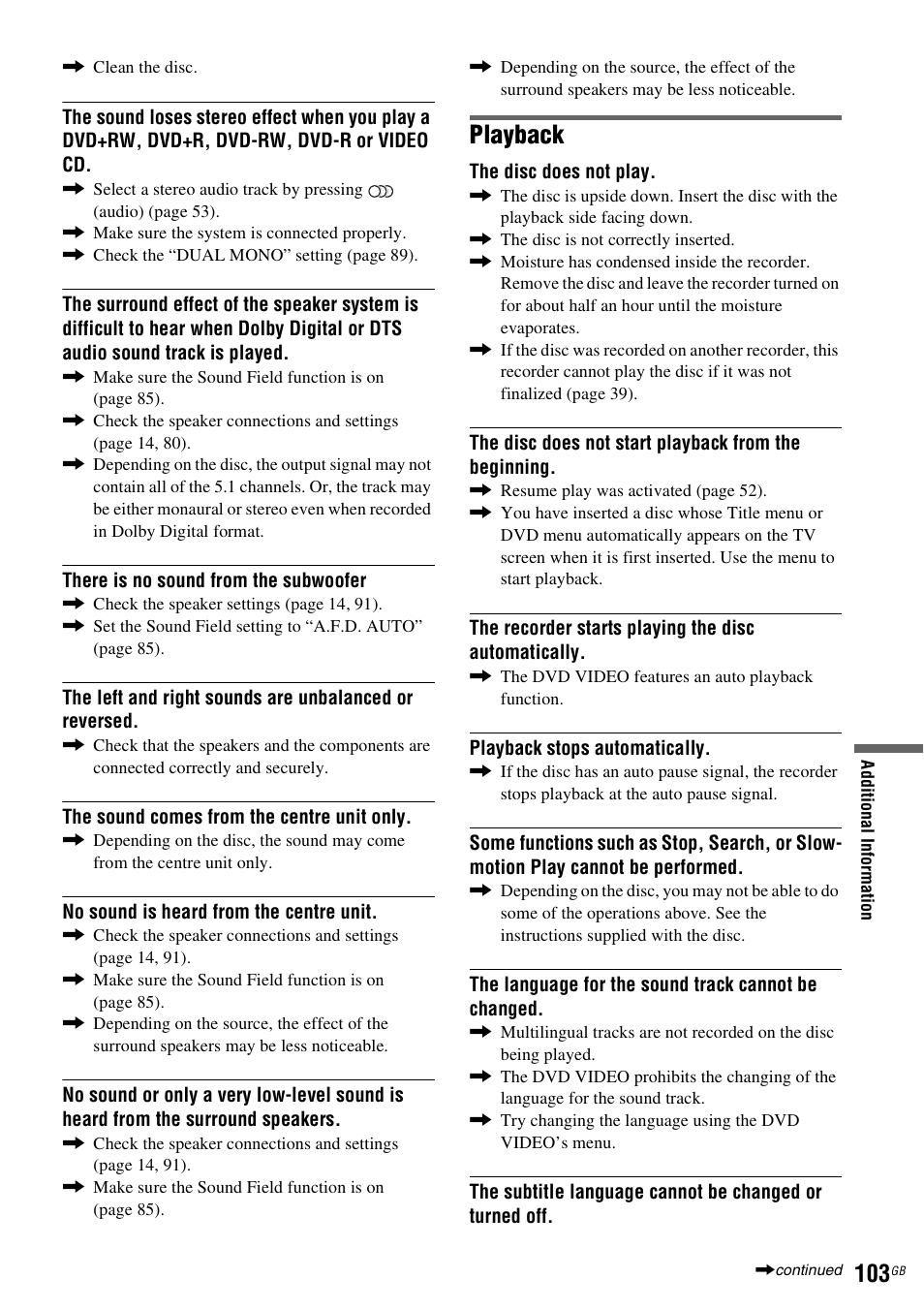 Playback | Sony DAR-RD100 User Manual | Page 103 / 508