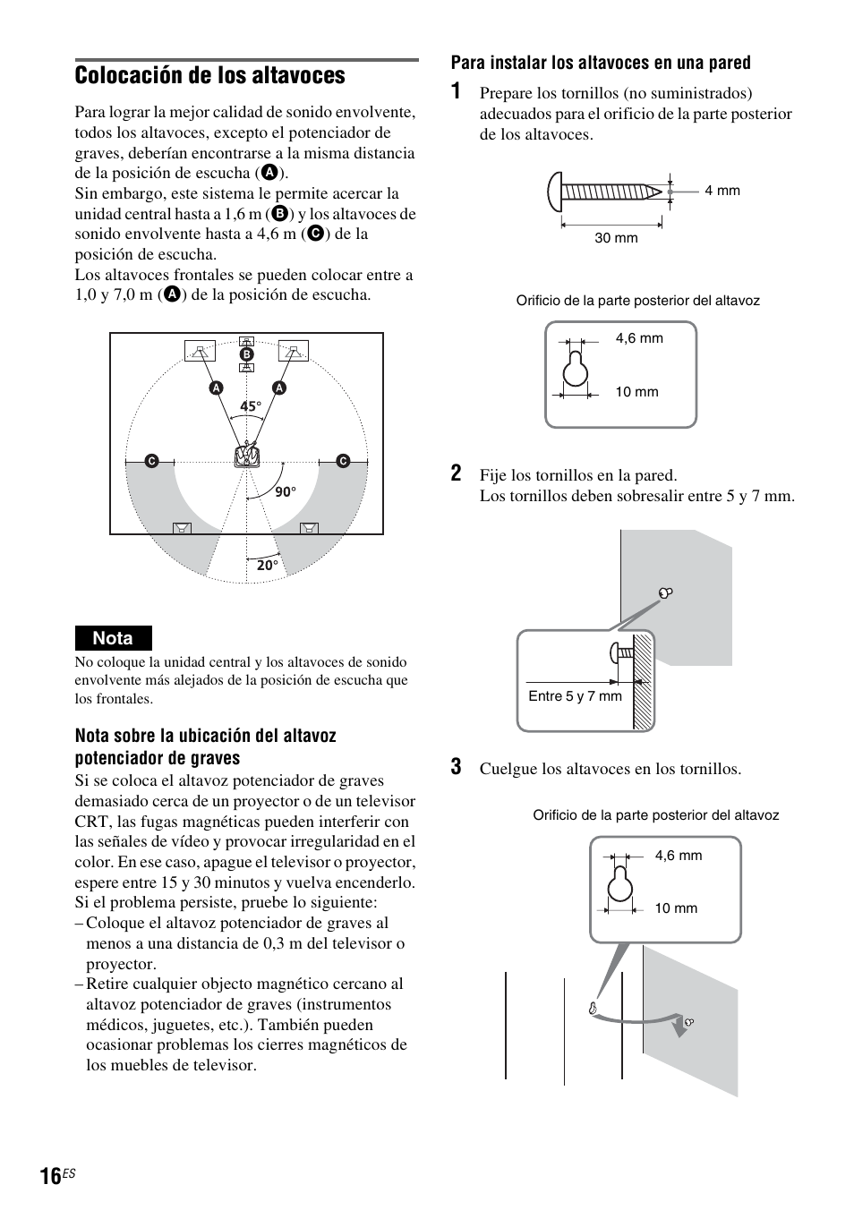 Colocación de los altavoces | Sony DAR-RD100 User Manual | Page 136 / 508