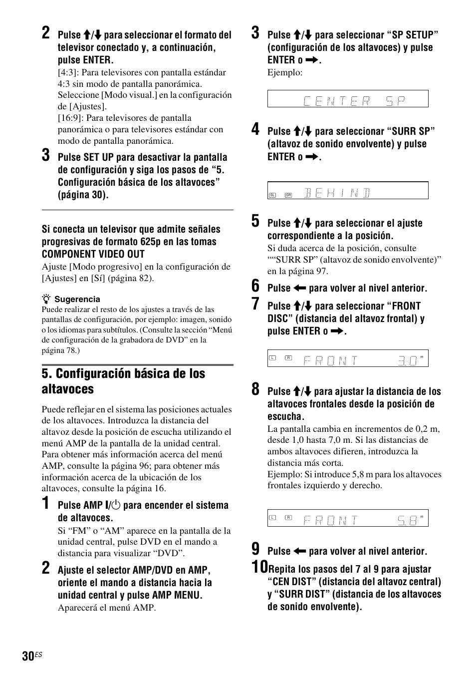 Configuración básica de los altavoces” q, Configuración básica de los altavoces | Sony DAR-RD100 User Manual | Page 150 / 508