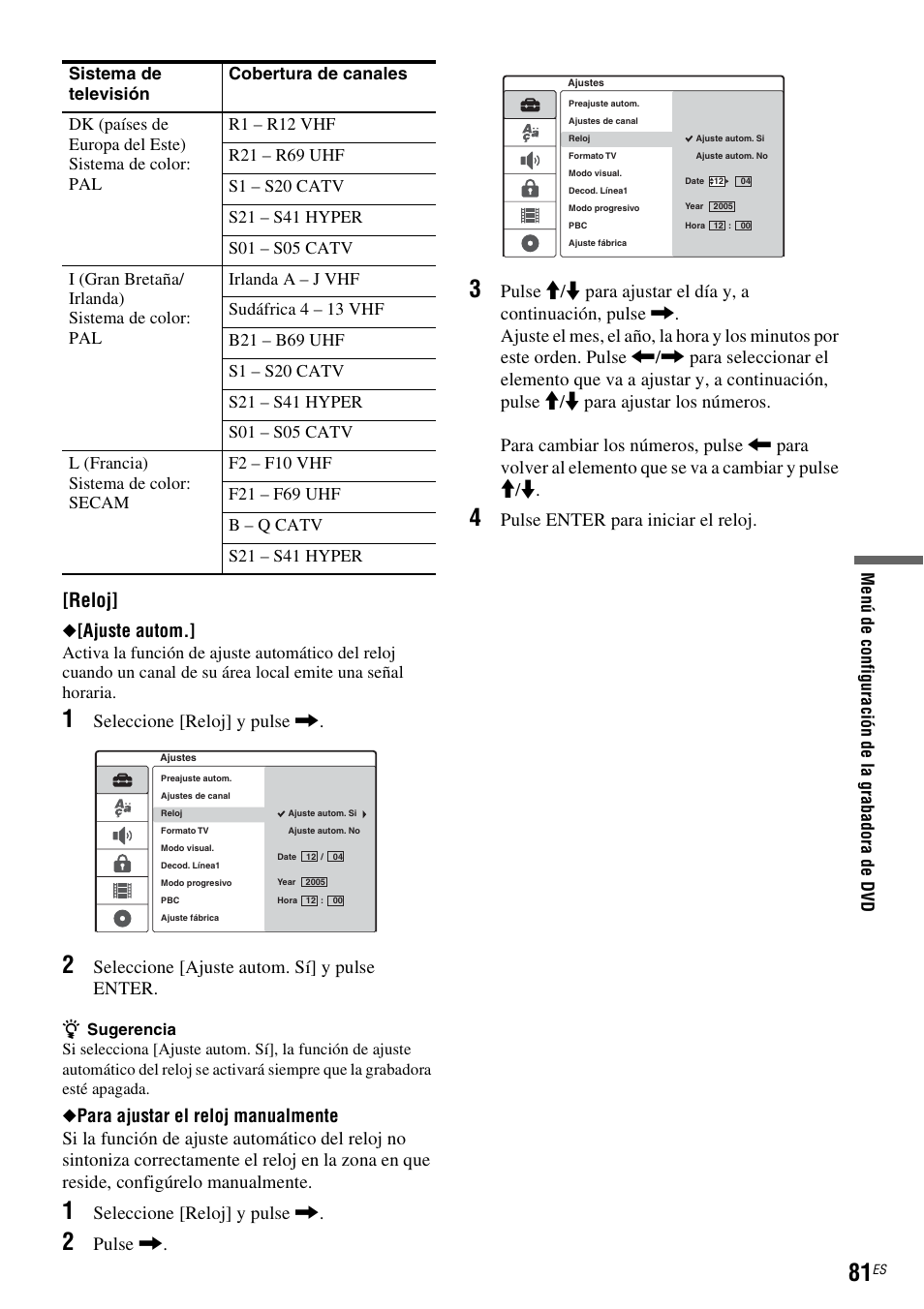 Reloj | Sony DAR-RD100 User Manual | Page 201 / 508