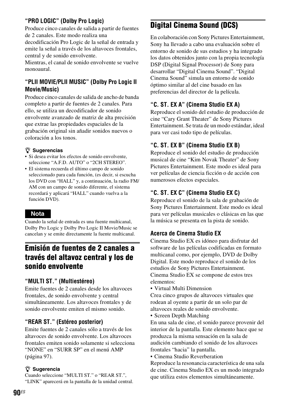 Digital cinema sound (dcs) | Sony DAR-RD100 User Manual | Page 210 / 508