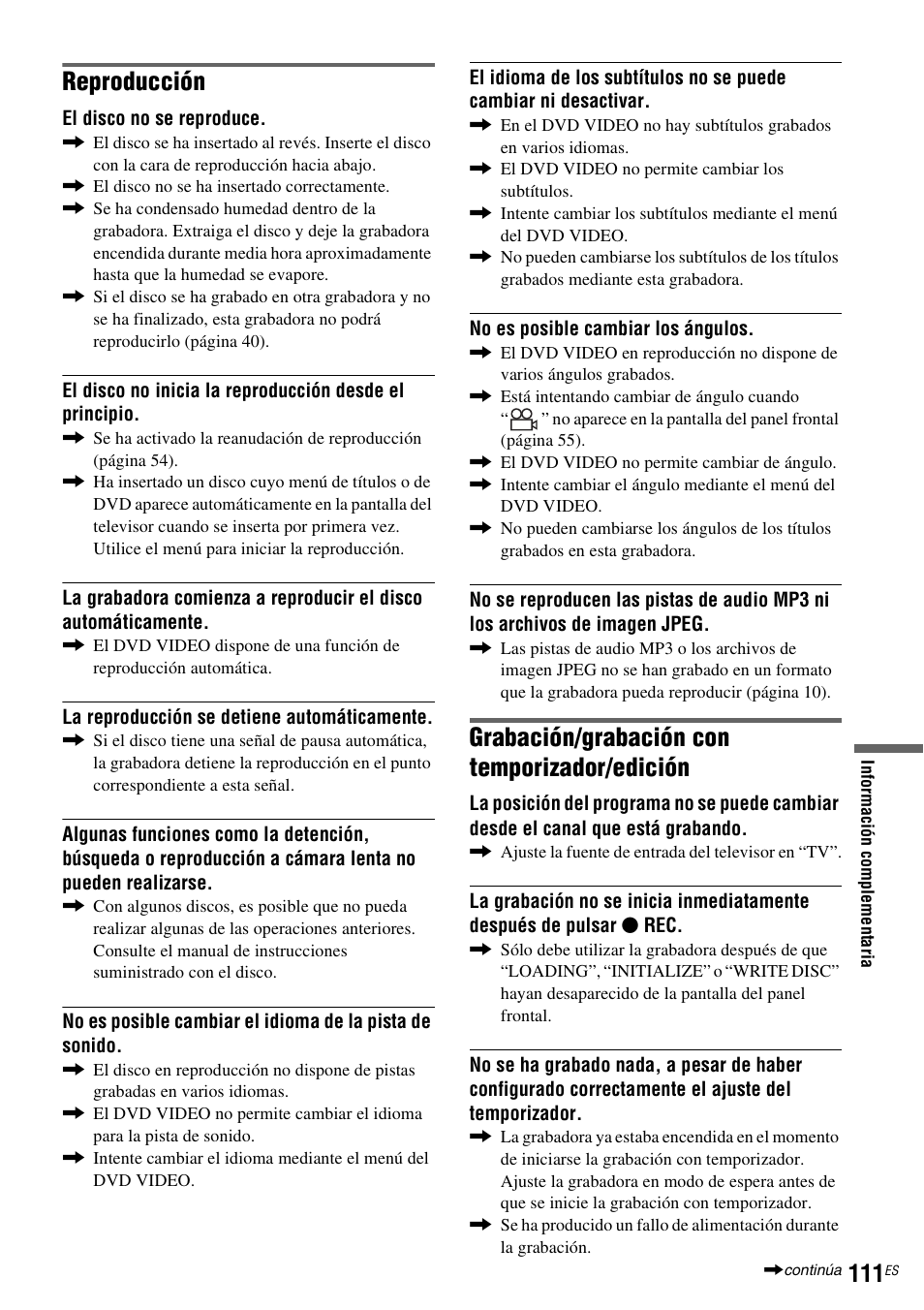 Reproducción, Grabación/grabación con temporizador/edición | Sony DAR-RD100 User Manual | Page 231 / 508
