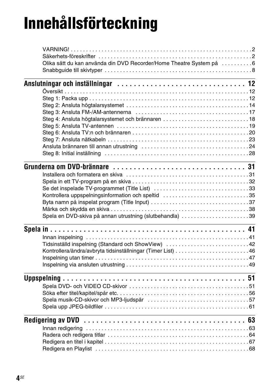 Innehållsförteckning | Sony DAR-RD100 User Manual | Page 254 / 508