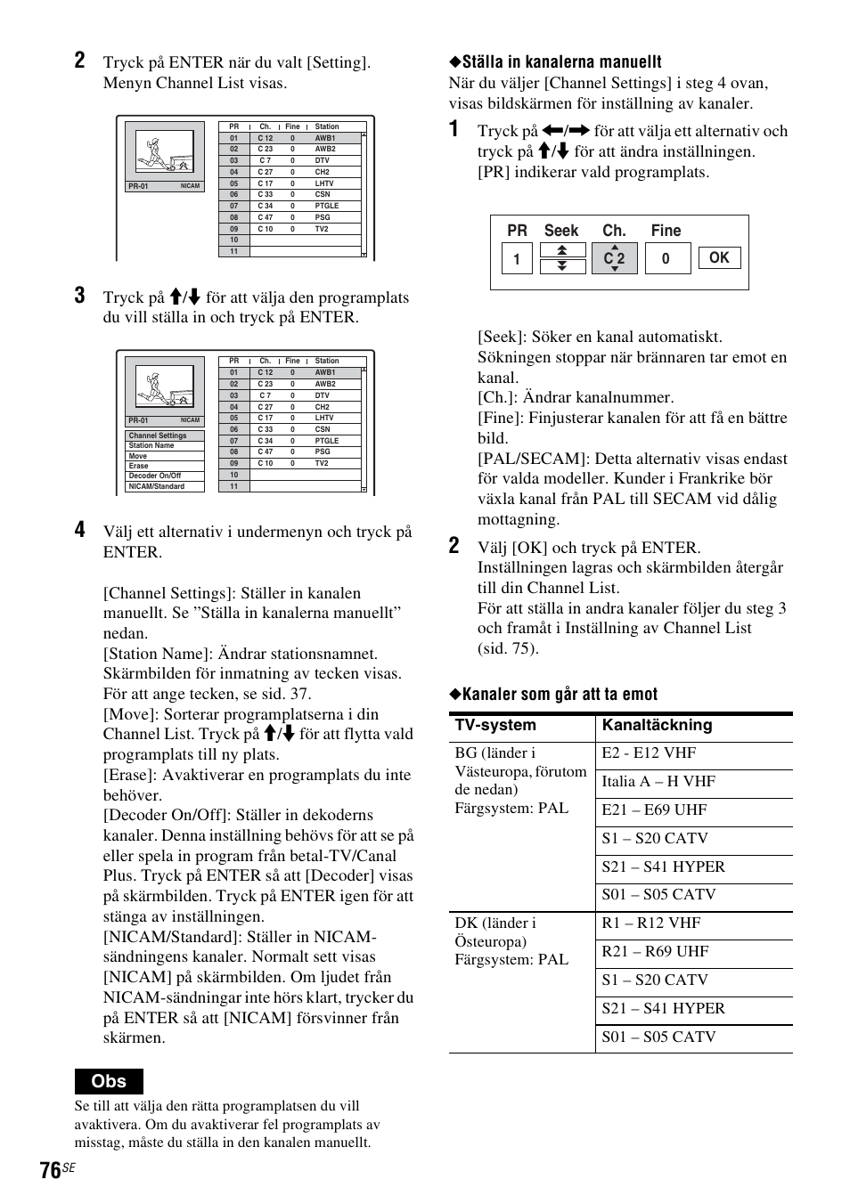 Pr seek ch. fine, Ok c 2 1 | Sony DAR-RD100 User Manual | Page 326 / 508