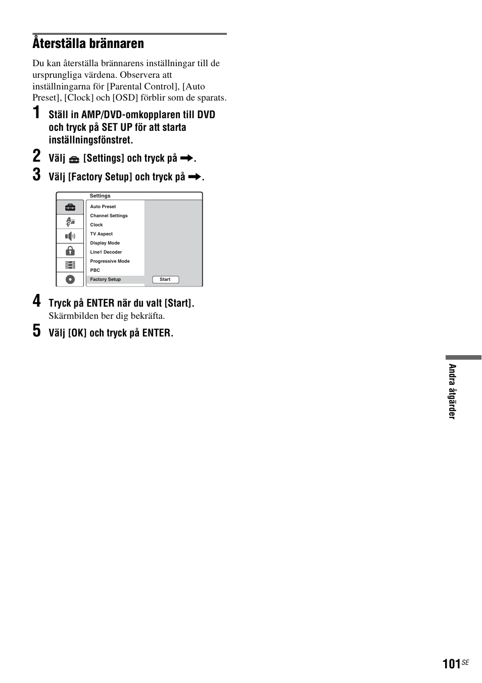 Återställa brännaren | Sony DAR-RD100 User Manual | Page 351 / 508