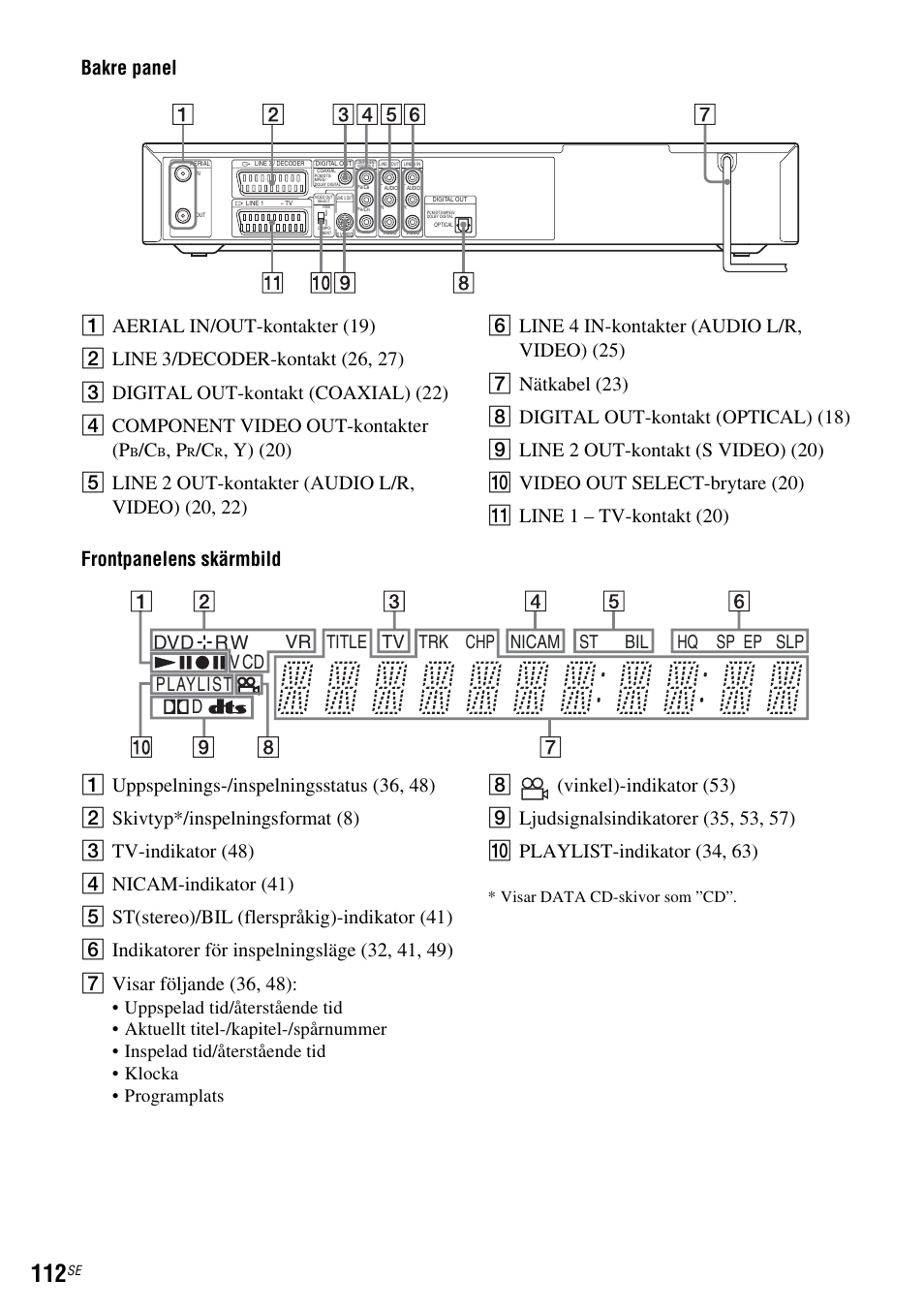 Vr title tv trk chp nicam st bil slp hq sp ep | Sony DAR-RD100 User Manual | Page 362 / 508