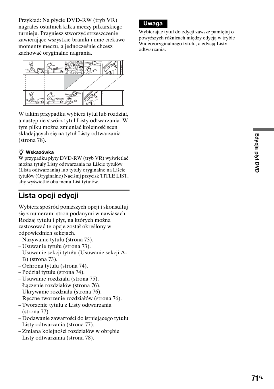 Lista opcji edycji | Sony DAR-RD100 User Manual | Page 443 / 508