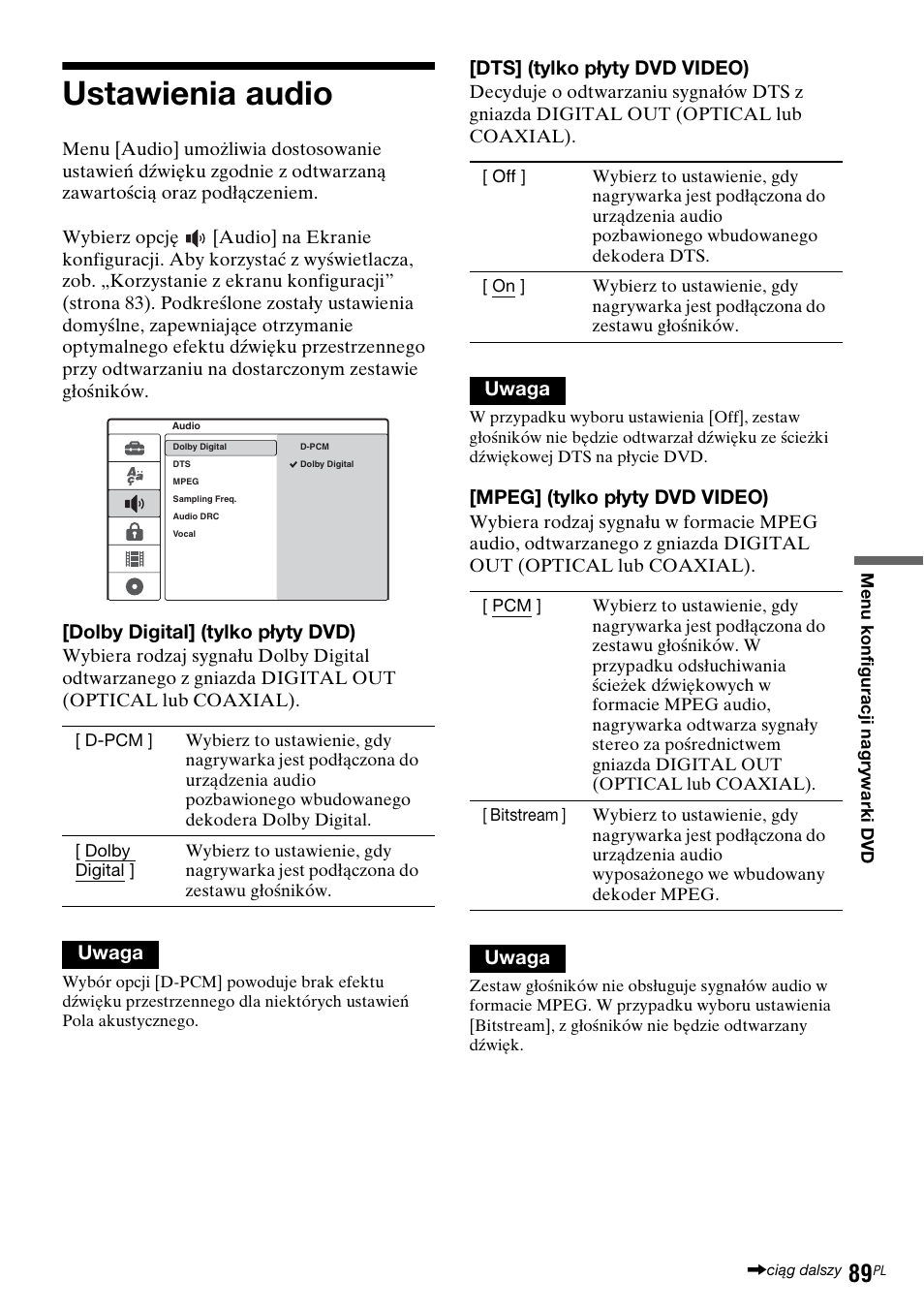 Ustawienia audio | Sony DAR-RD100 User Manual | Page 461 / 508