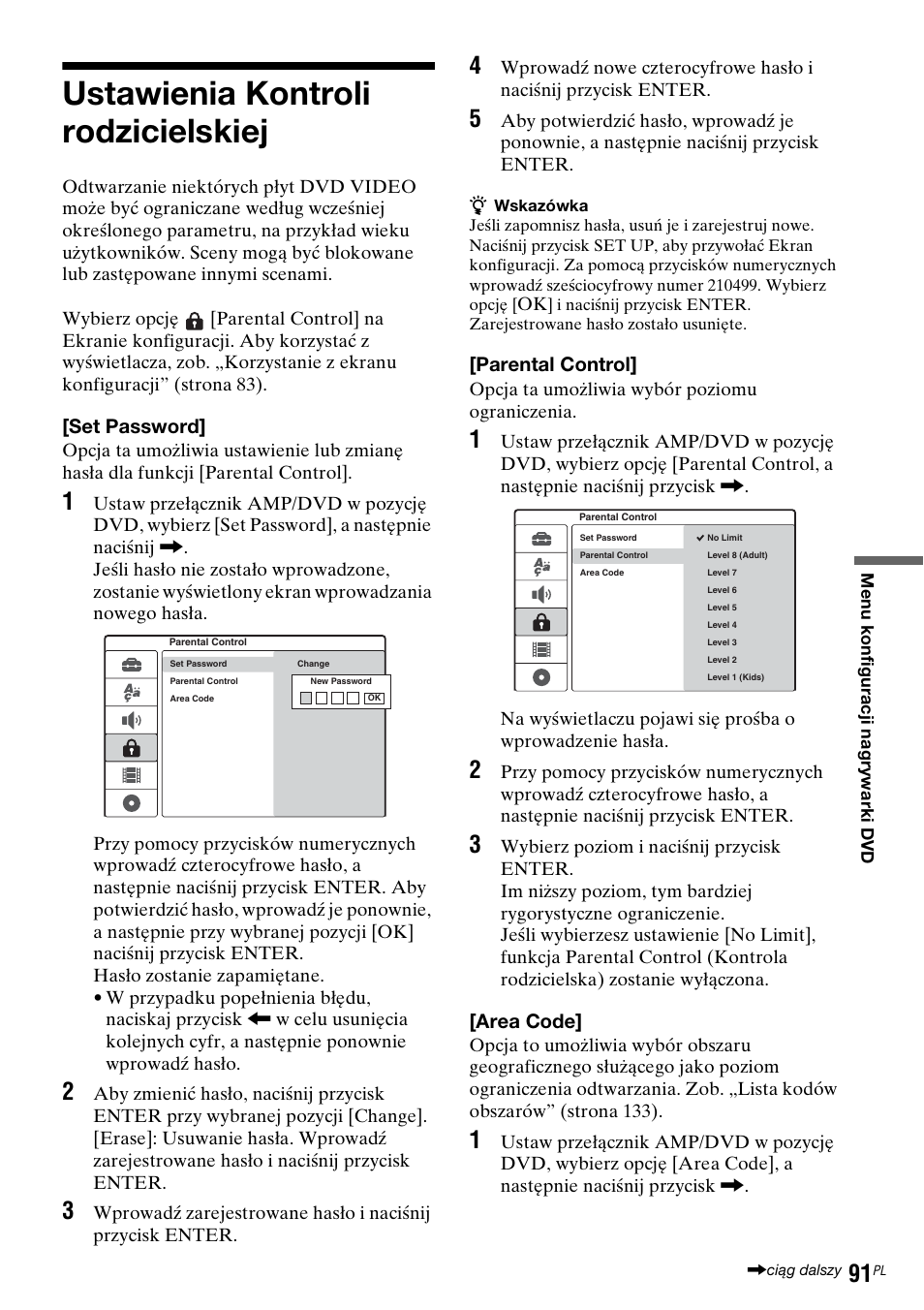 Ustawienia kontroli rodzicielskiej | Sony DAR-RD100 User Manual | Page 463 / 508