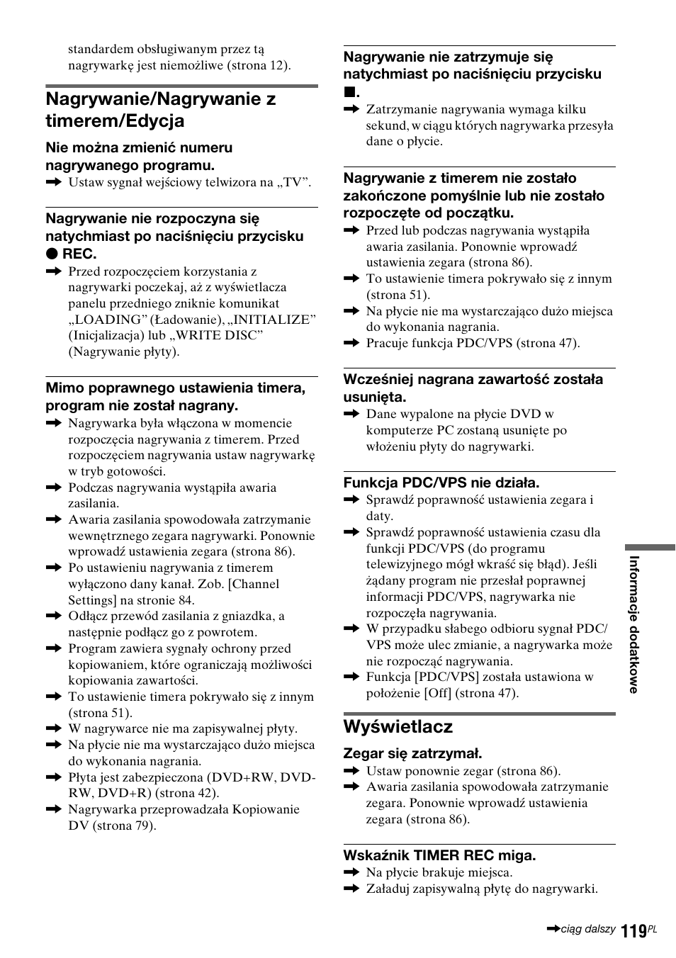 Nagrywanie/nagrywanie z timerem/edycja, Wyświetlacz | Sony DAR-RD100 User Manual | Page 491 / 508