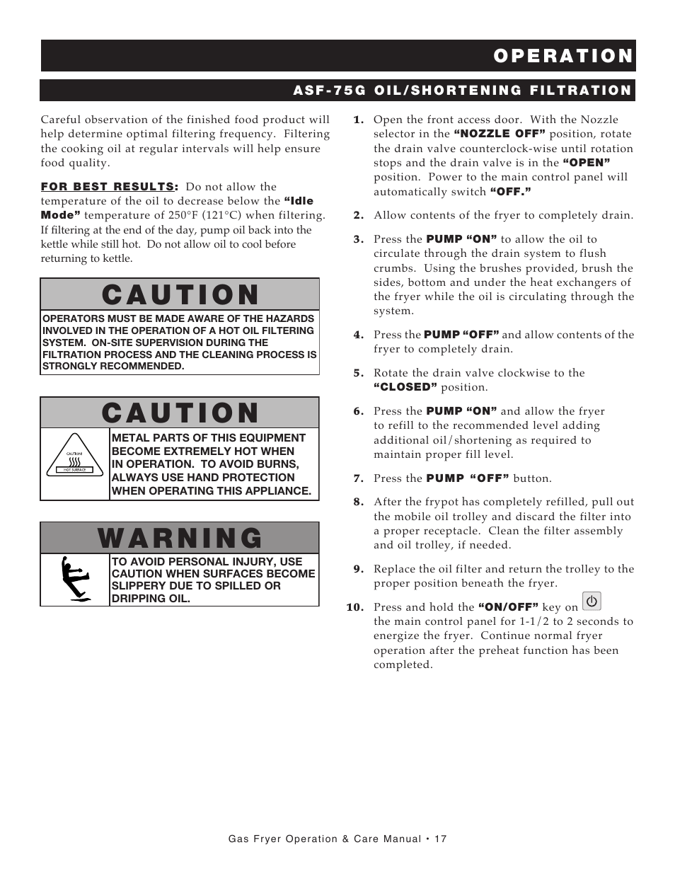 Alto-Shaam FRYTECH ASF-60G series User Manual | Page 19 / 62