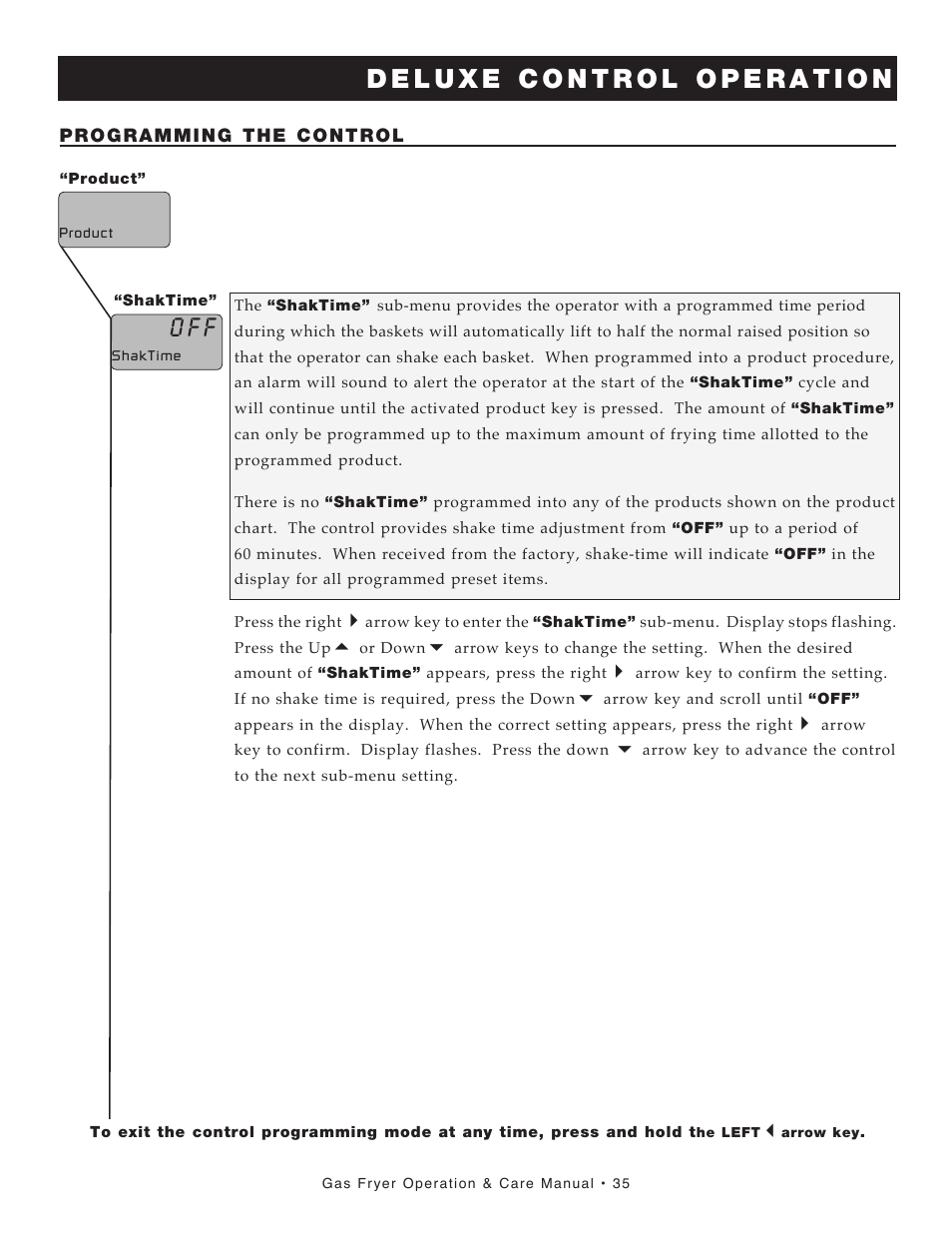 O f f | Alto-Shaam FRYTECH ASF-60G series User Manual | Page 37 / 62