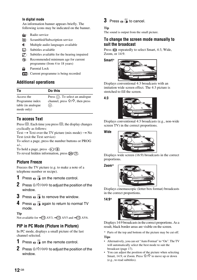 Sony KDL-32U2000 User Manual | Page 12 / 79