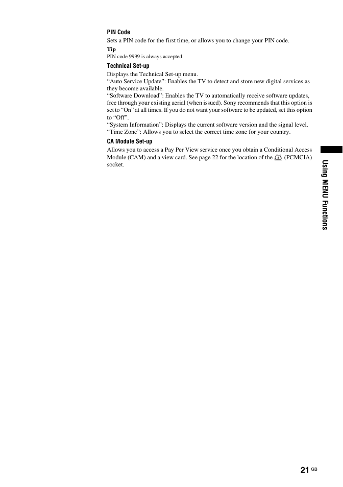 Sony KDL-32U2000 User Manual | Page 21 / 79