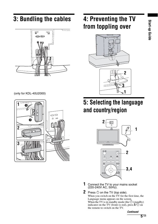 Sony KDL-32U2000 User Manual | Page 5 / 79