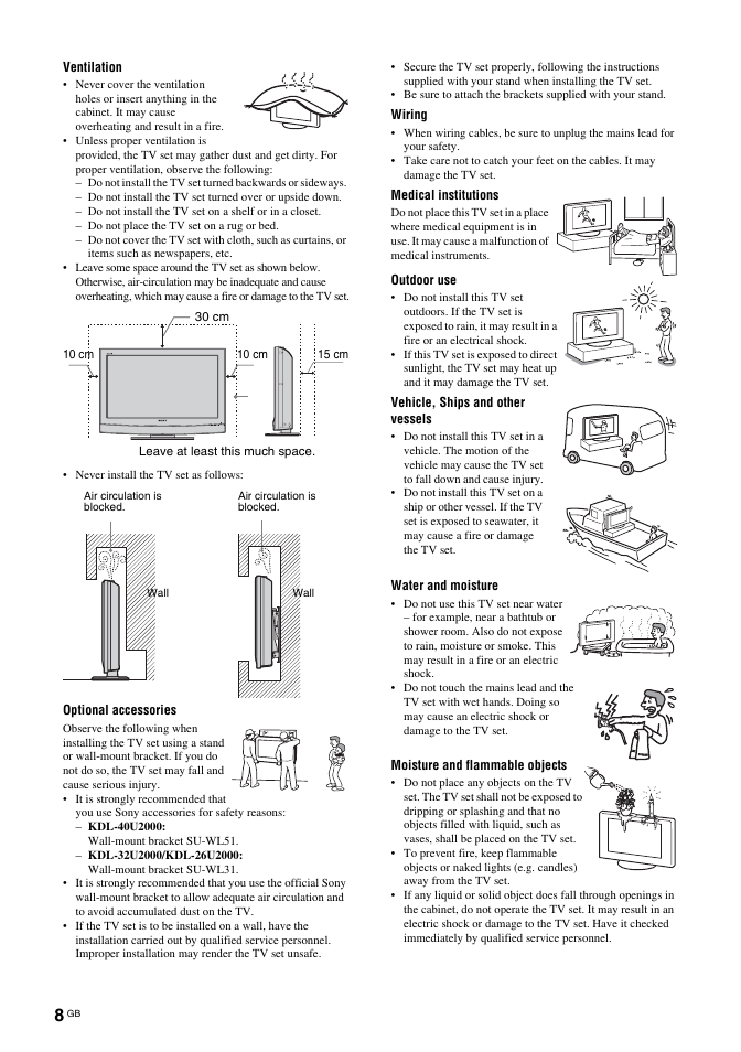 Sony KDL-32U2000 User Manual | Page 8 / 79