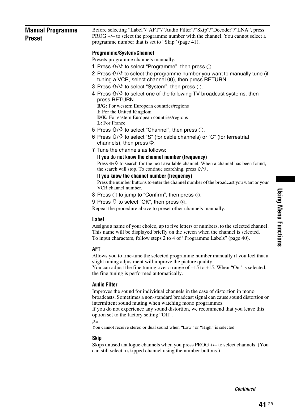 Sony KDL-46X3500 User Manual | Page 41 / 164