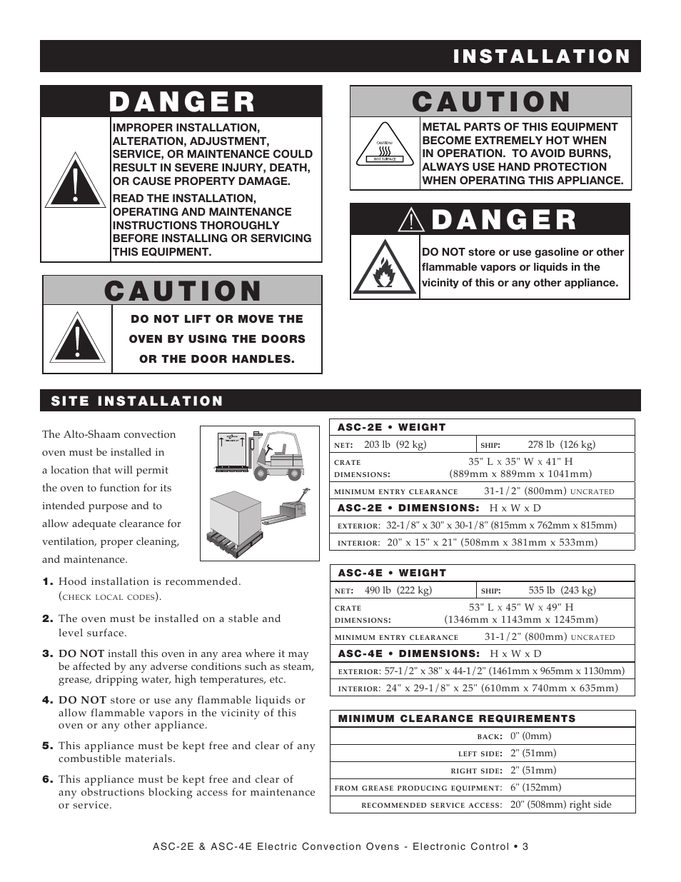 Alto-Shaam Convection Oven ASC-2E User Manual | Page 5 / 34