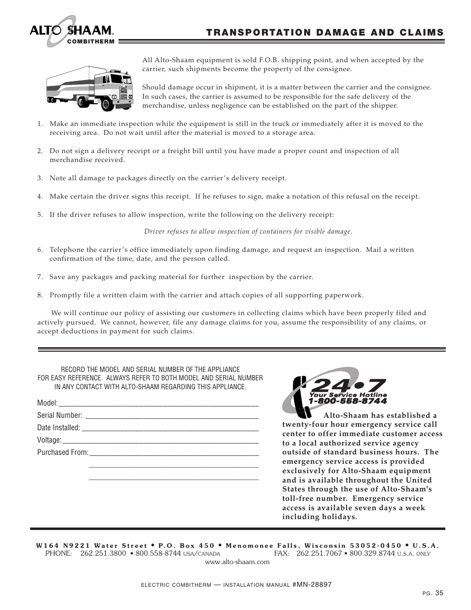 Alto-Shaam VHES-10 User Manual | Page 37 / 37