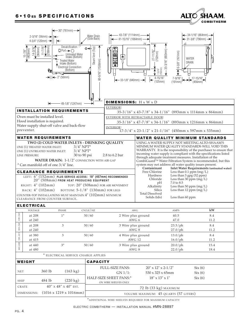 Alto-Shaam VHES-10 User Manual | Page 6 / 37