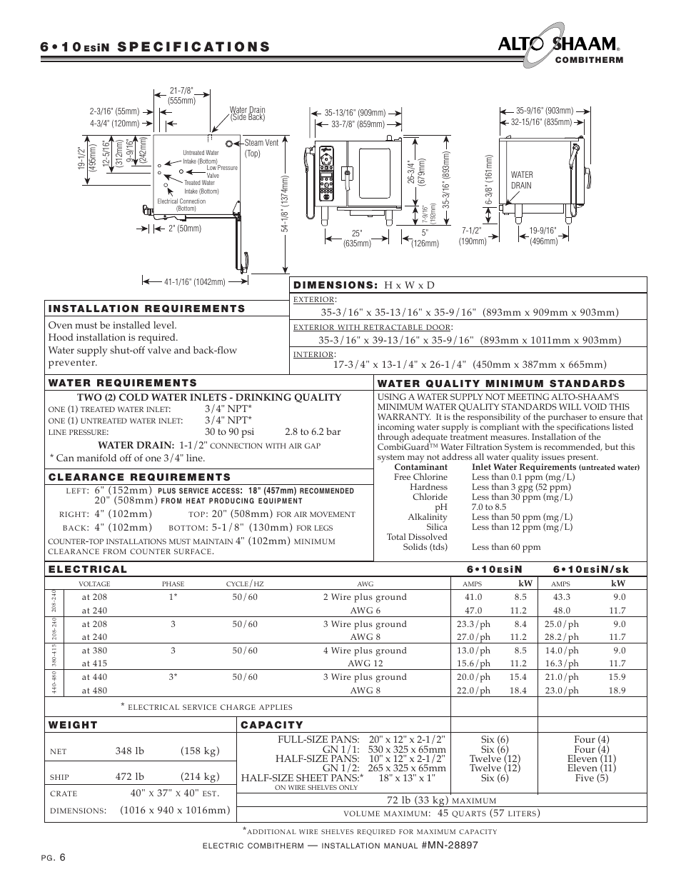 Alto-Shaam VHES-10 User Manual | Page 8 / 37