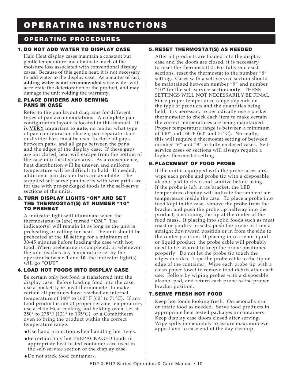 Alto-Shaam ED2-48 User Manual | Page 12 / 44