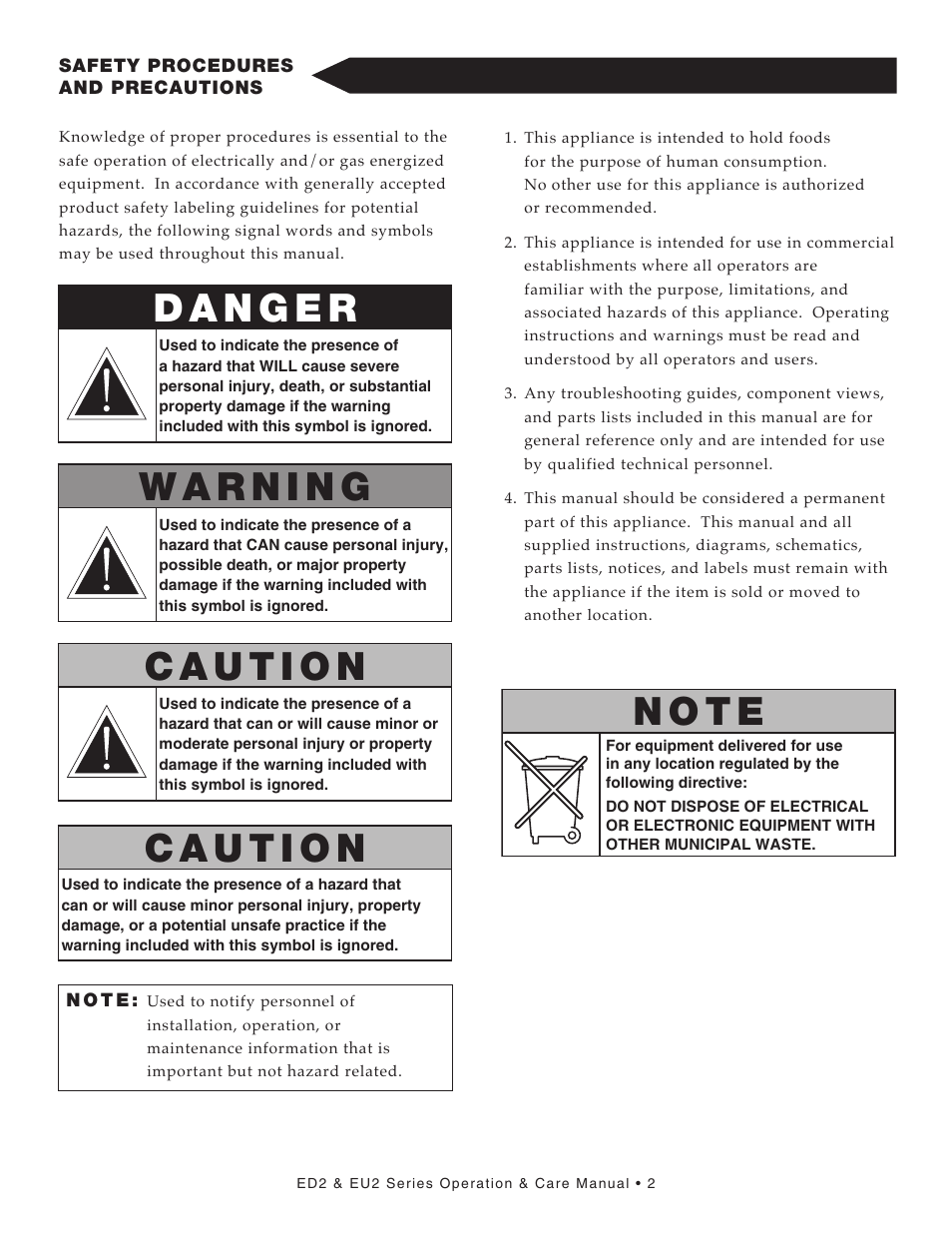 N o t e | Alto-Shaam ED2-48 User Manual | Page 4 / 44