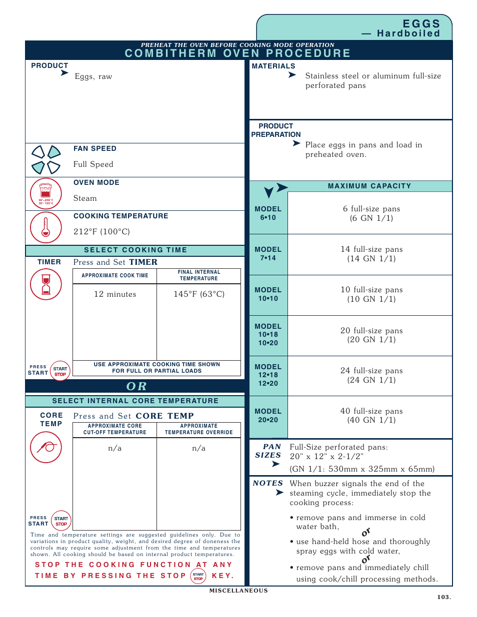 E g g s, Or or | Alto-Shaam Combitherm 1008 User Manual | Page 106 / 135