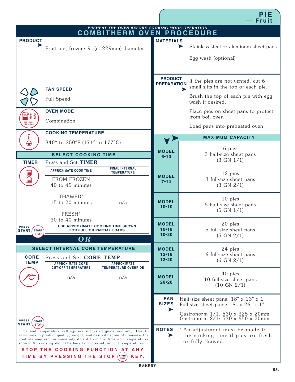 P i e | Alto-Shaam Combitherm 1008 User Manual | Page 58 / 135