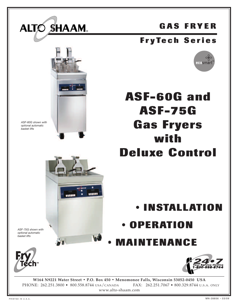 Alto-Shaam ASF-75G User Manual | 61 pages