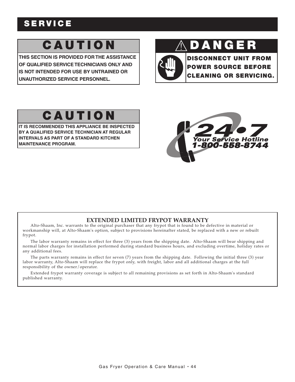 Alto-Shaam ASF-75G User Manual | Page 45 / 61
