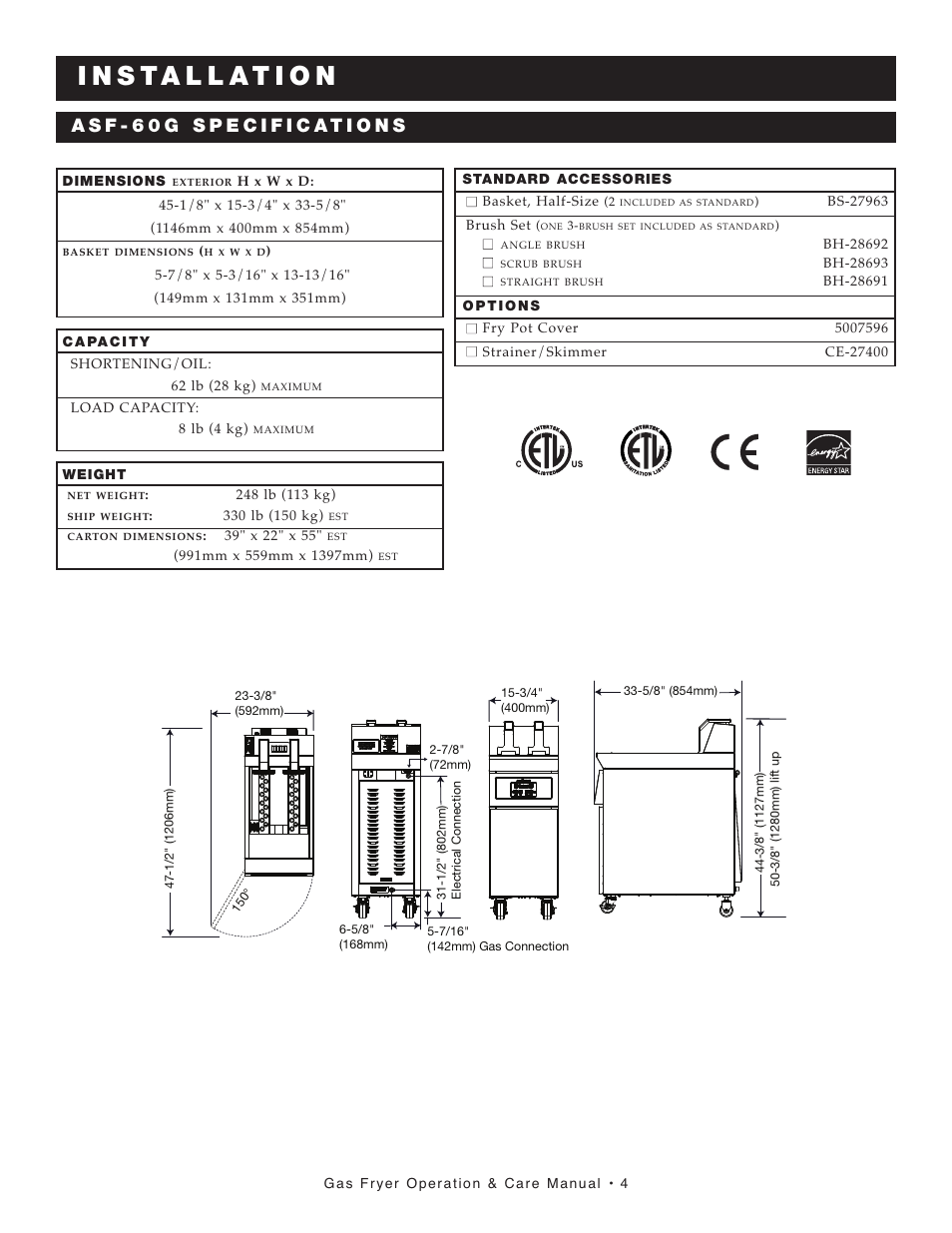 Alto-Shaam ASF-75G User Manual | Page 5 / 61