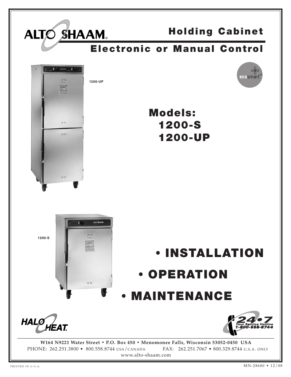 Alto-Shaam Halo Heat 1200-UP User Manual | 43 pages