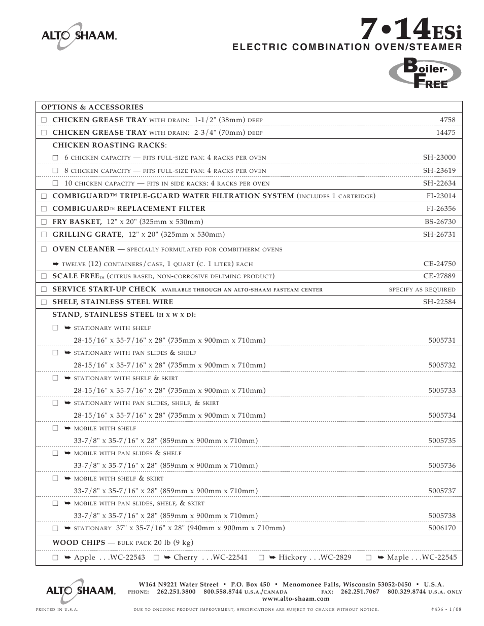 Alto-Shaam 7-14ESi User Manual | Page 6 / 6