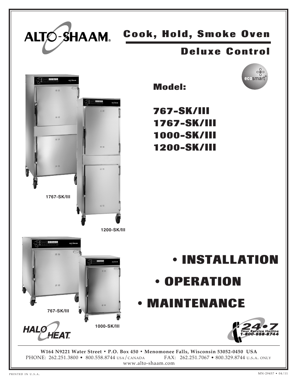 Alto-Shaam 1000-SK/III User Manual | 38 pages