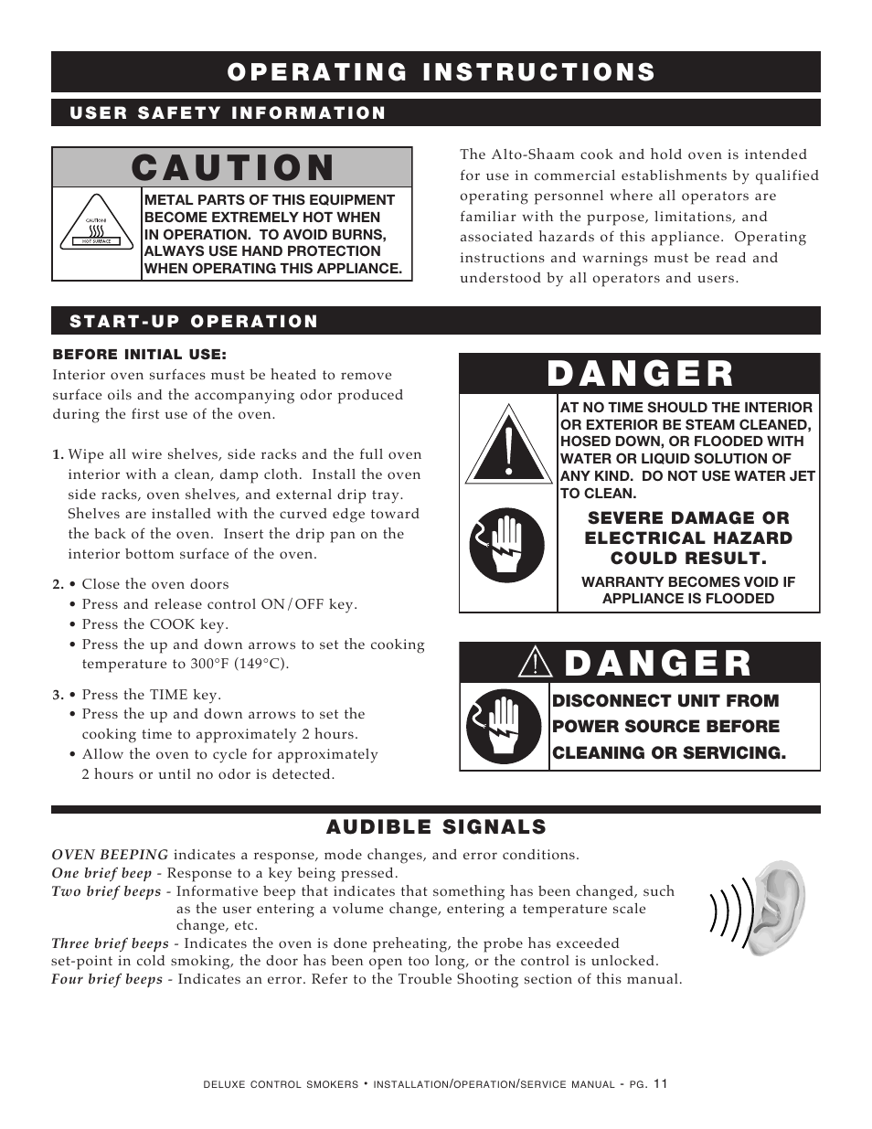 Audible signals | Alto-Shaam 1000-SK/III User Manual | Page 13 / 38
