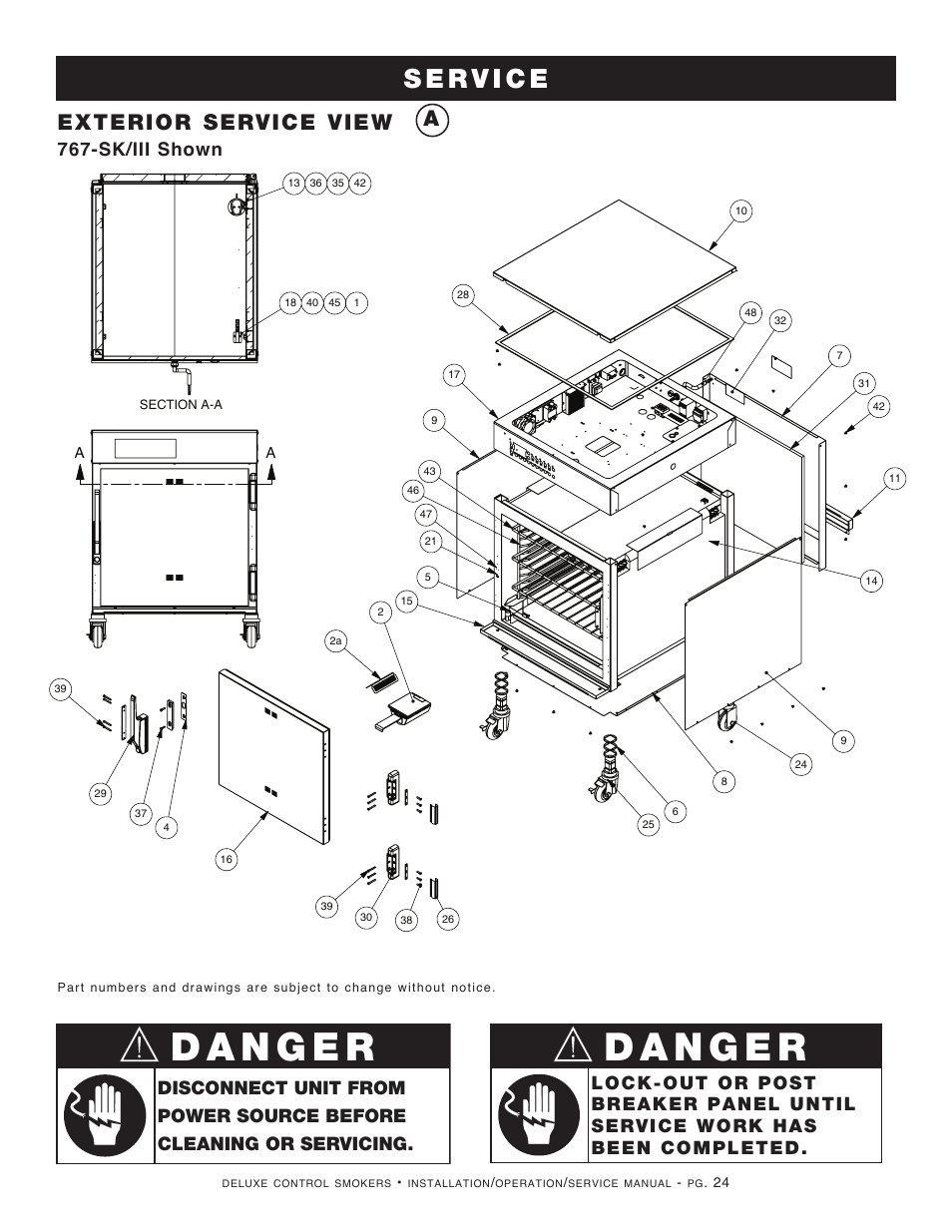 Exterior service view, Sk/iii shown | Alto-Shaam 1000-SK/III User Manual | Page 26 / 38