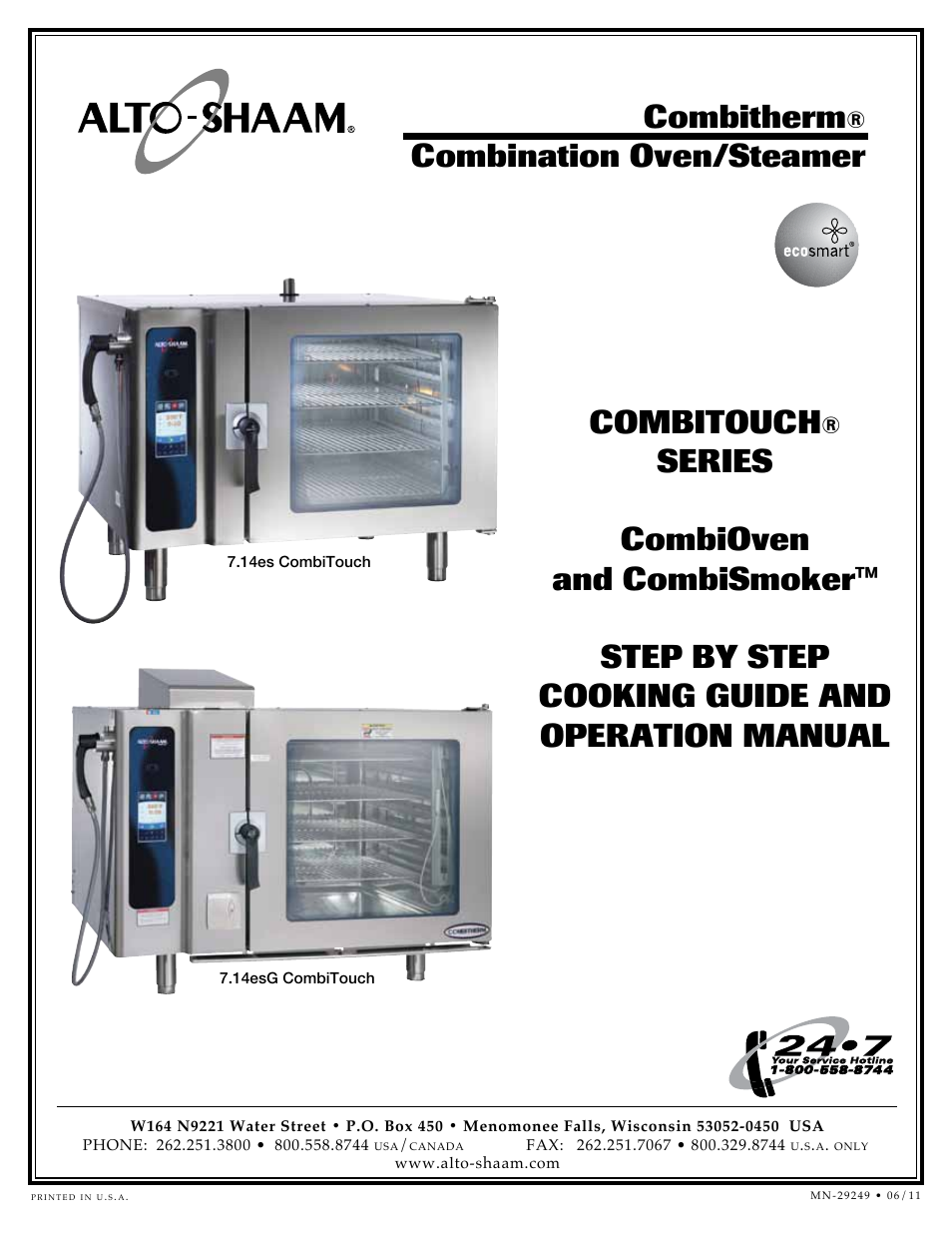 Alto-Shaam Auto-Sham Combitouch Combination Oven/Steamer 7.14esG User Manual | 49 pages