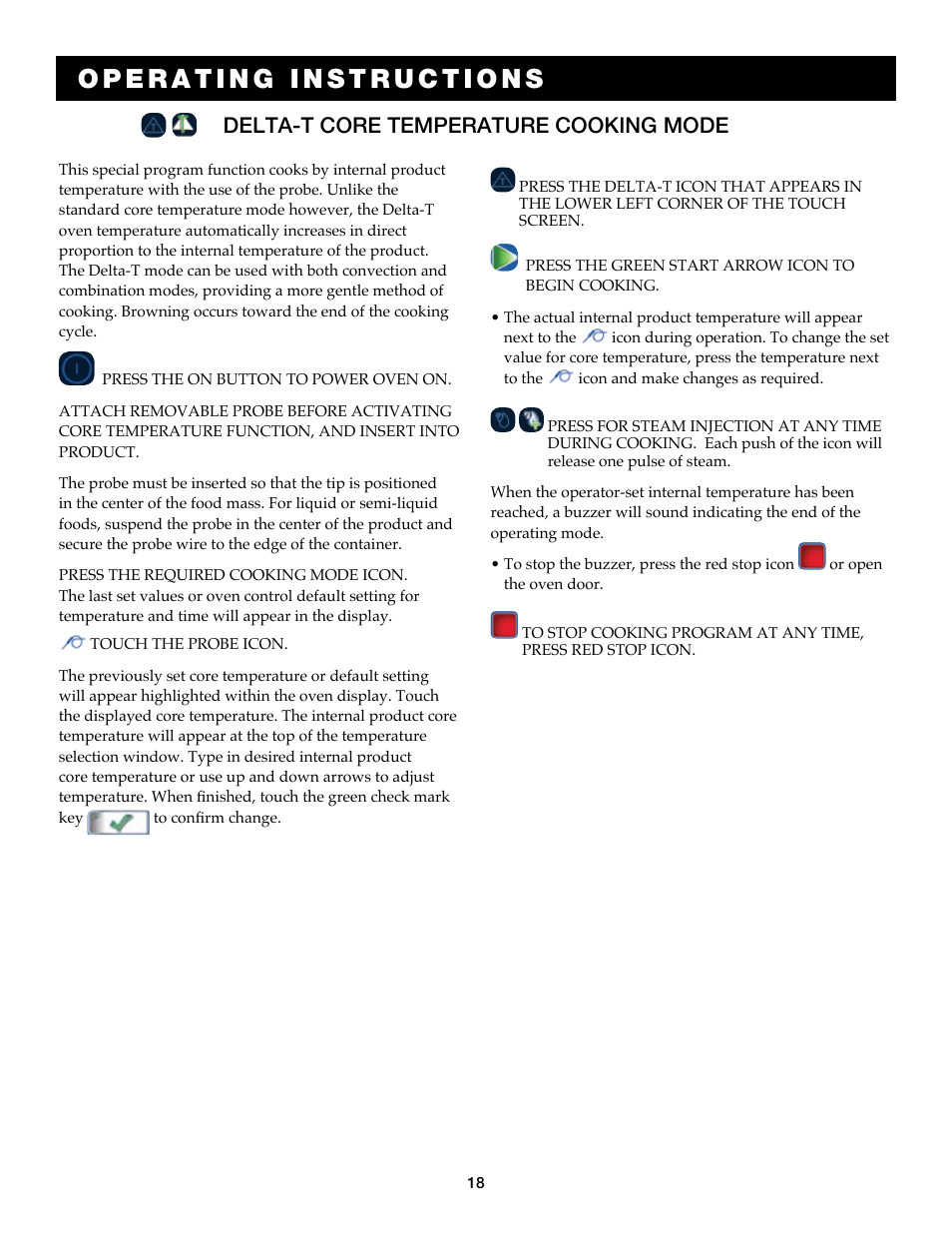 Delta-t core temperature cooking mode | Alto-Shaam Auto-Sham Combitouch Combination Oven/Steamer 7.14esG User Manual | Page 20 / 49