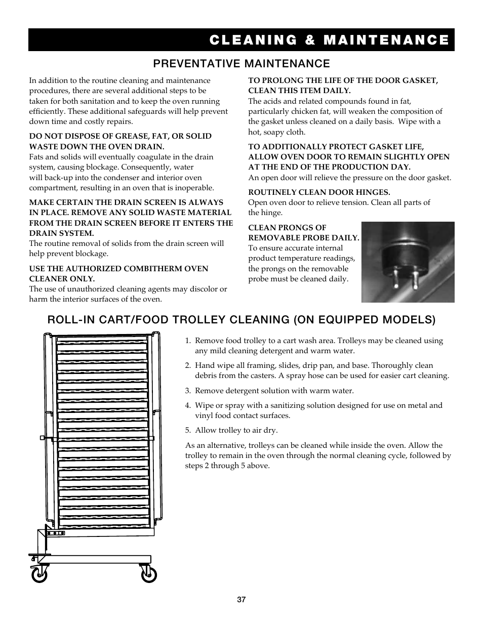 Preventative maintenance | Alto-Shaam Auto-Sham Combitouch Combination Oven/Steamer 7.14esG User Manual | Page 39 / 49