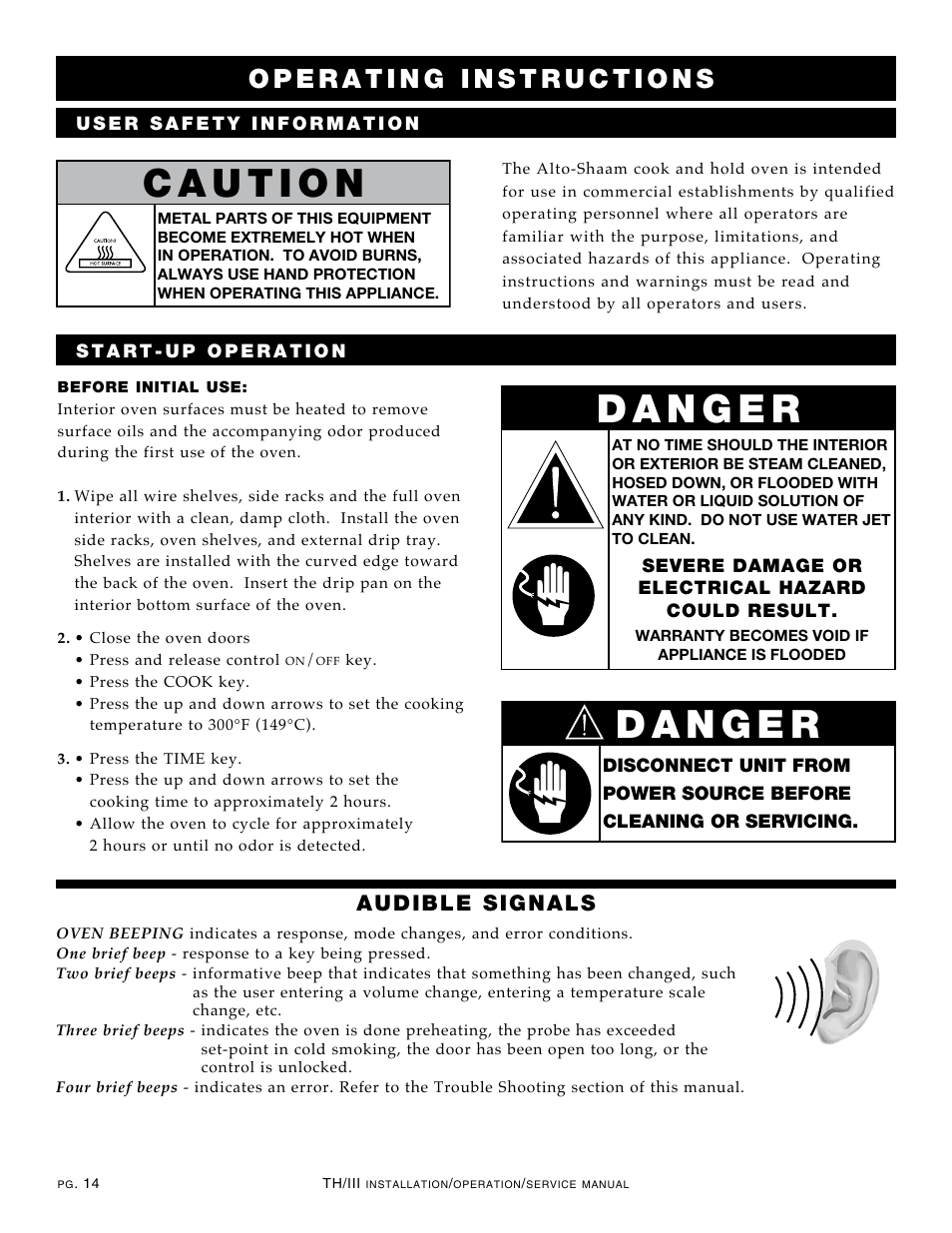 Audible signals | Alto-Shaam 1000-TH/III User Manual | Page 16 / 42
