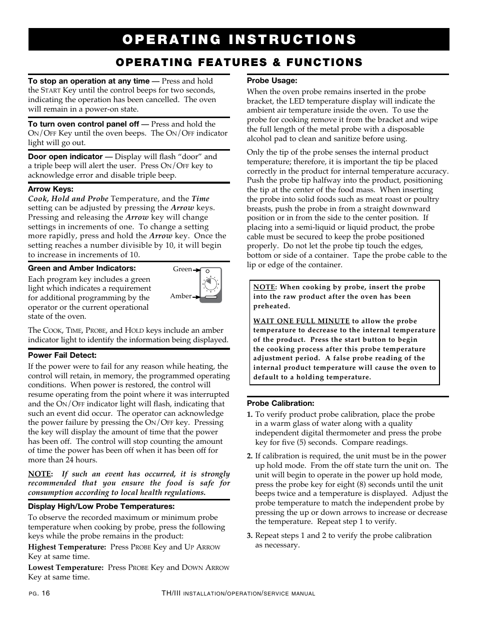 Operating features & functions | Alto-Shaam 1000-TH/III User Manual | Page 18 / 42